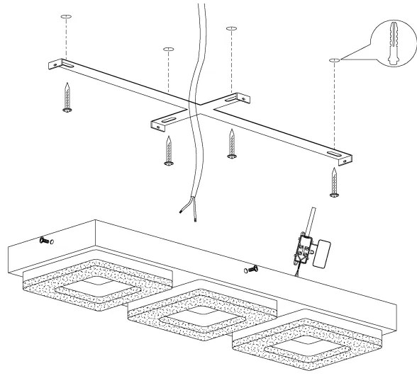 Eglo 95656 - FRADELO LED mennyezeti lámpa 3x4W 230V