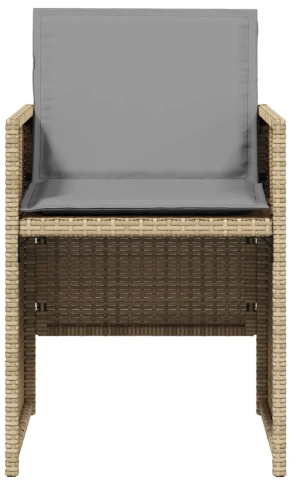 4 db vegyes bézs polyrattan kerti szék párnával