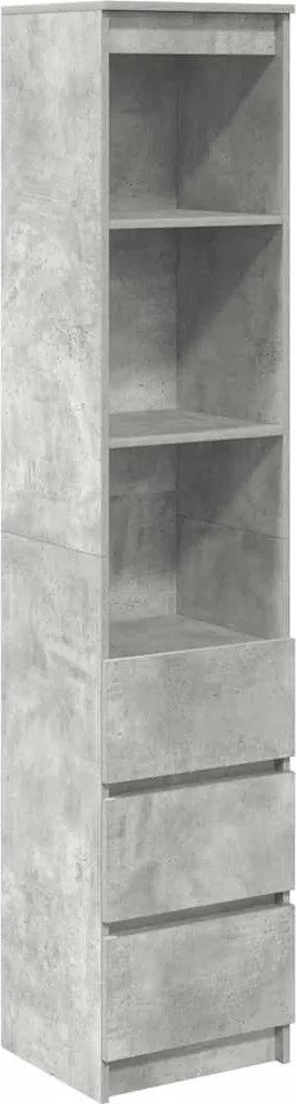 vidaXL betonszürke szerelt fa magasszekrény 37,5x35x180 cm