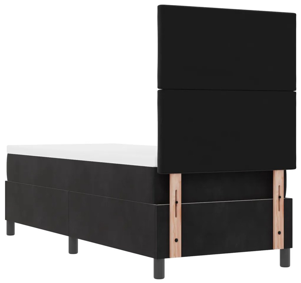 Boxspring ágy matraccal és LED-del Fekete 80x200 cm Bársonyos
