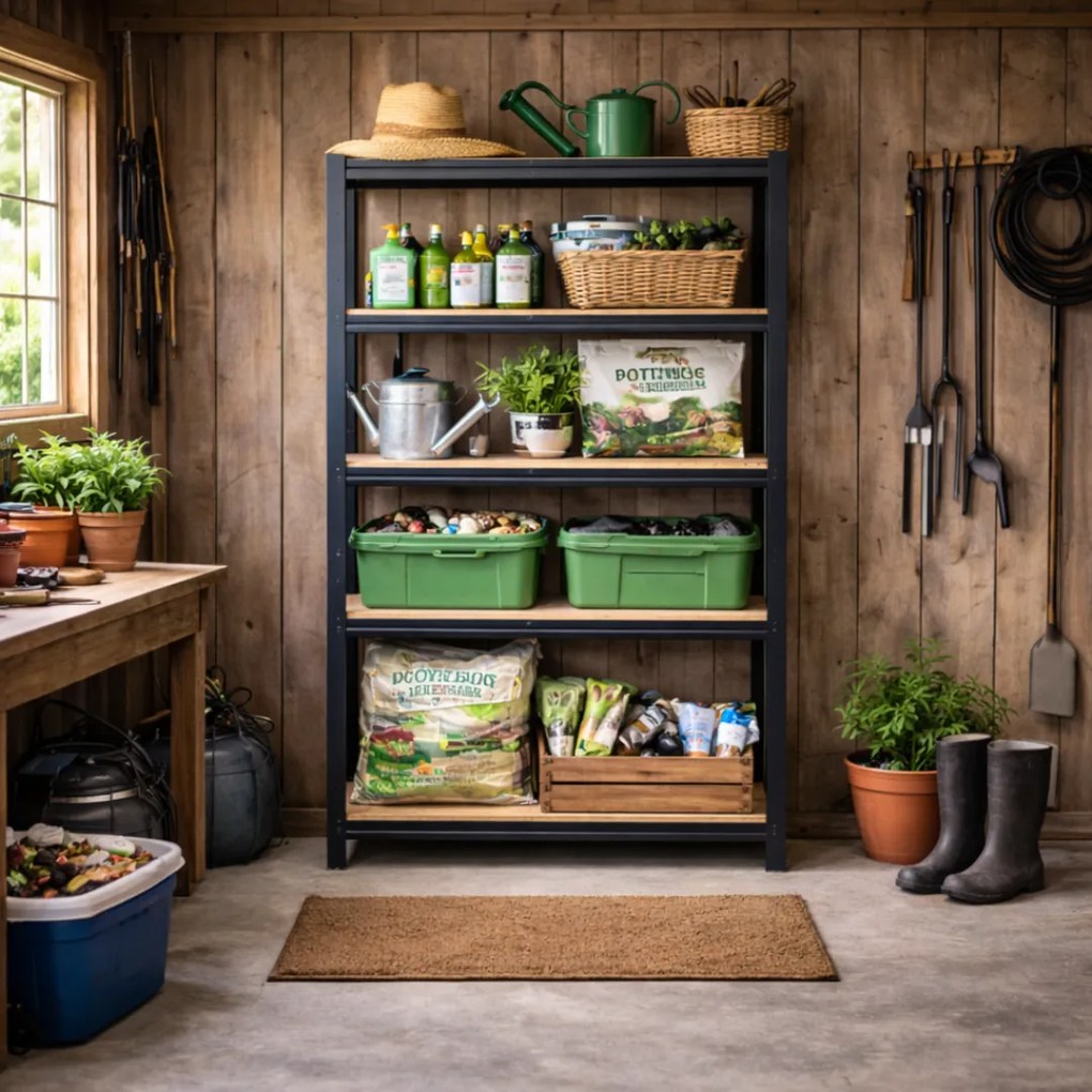 HEAVY nagy teherbírású polc, max 875kg, 90x40x180cm, fekete Jurhan