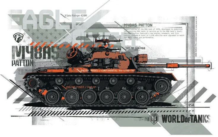 Illusztráció World of Tanks - Patton, WOT