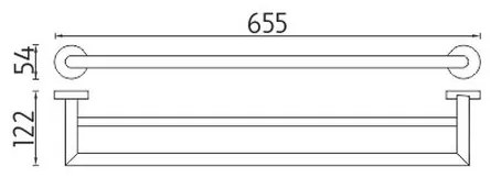 NIMCO UN 13061DA-26 - Fali törölközőtartó UNIX 66 cm fényezett króm