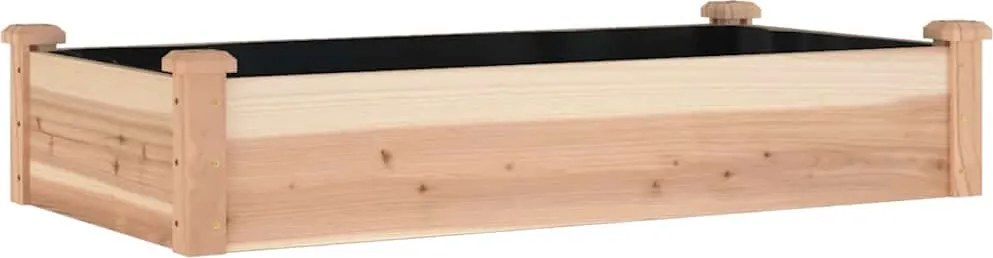 vidaXL tömör fenyőfa kerti magaságyás béléssel 120x60x25 cm