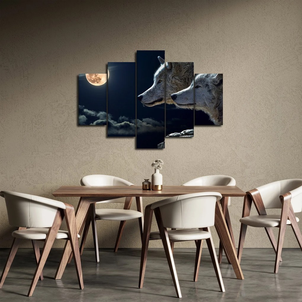 Farkas üvöltés a holdra képe (150x105 cm)