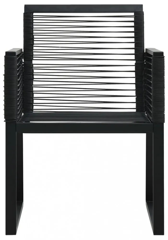 vidaXL 5 részes fekete PVC rattan kültéri étkezőgarnitúra