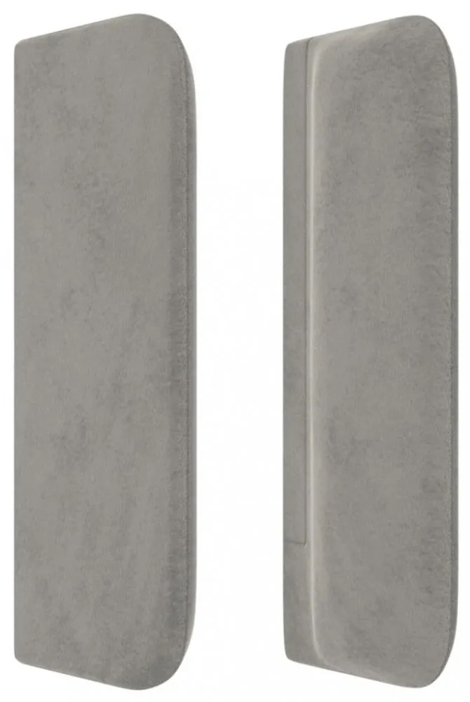 világosszürke bársony fejtámla 83x16x78/88 cm