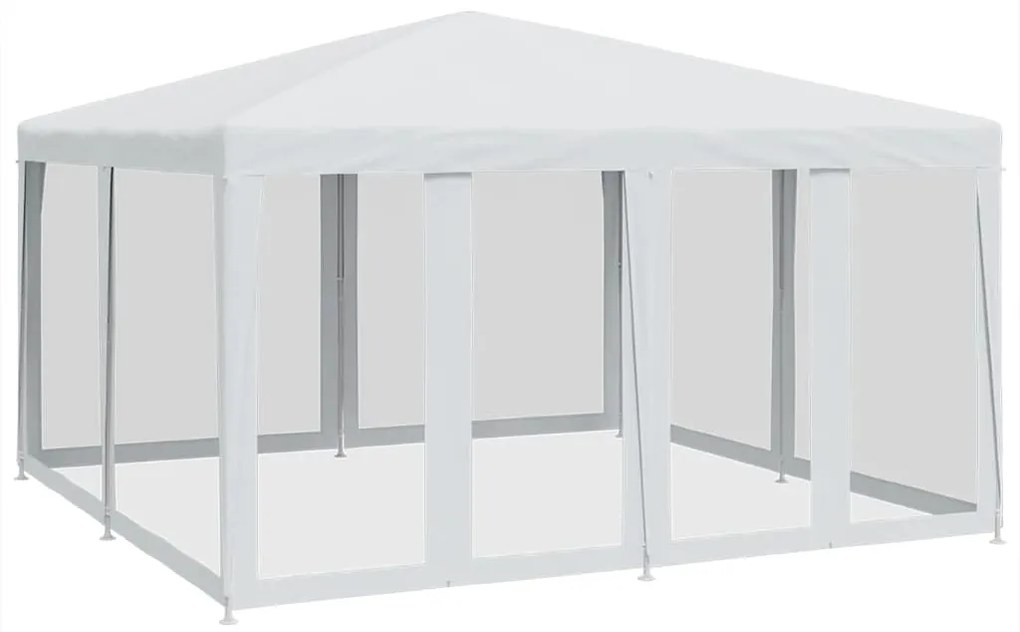 fehér HDPE rendezvénysátor 8 hálós oldalfallal 4 x 4 m