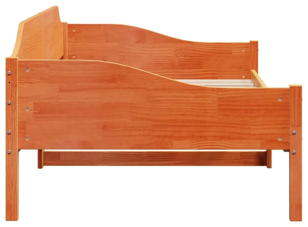 viaszbarna tömör fenyő ágykeret matrac nélkül 80x200 cm