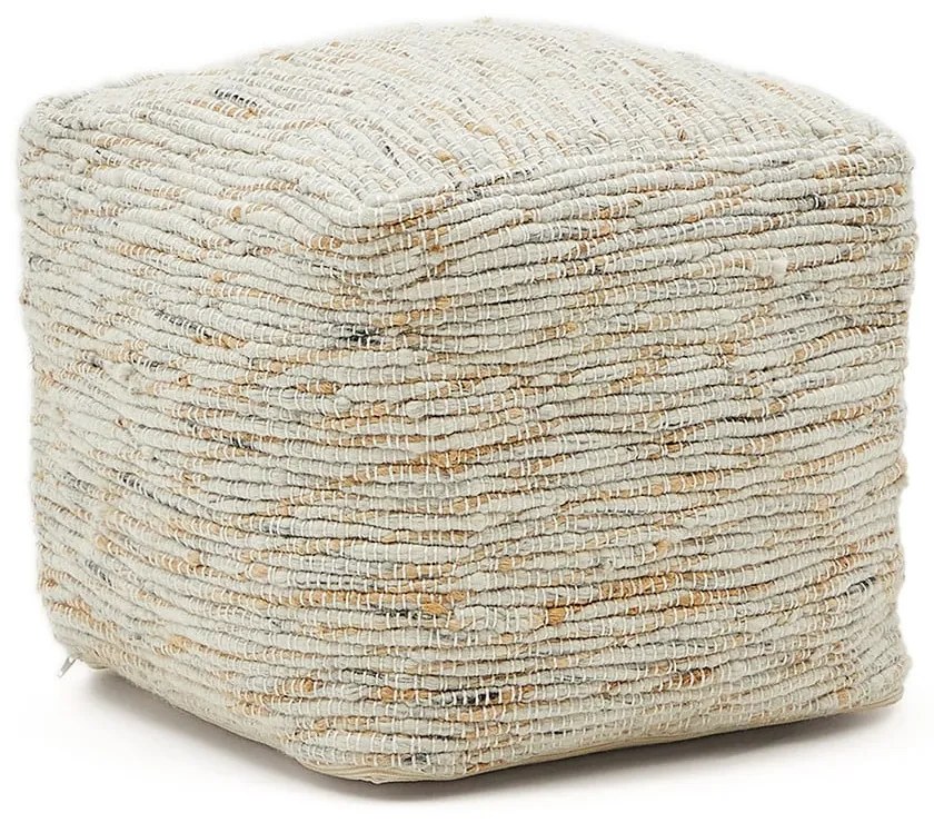 Bézs gyapjú puff Selise – Kave Home