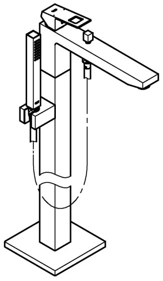 GROHE 23672001 - EUROCUBE kádcsaptelep 298 mm, fényes króm