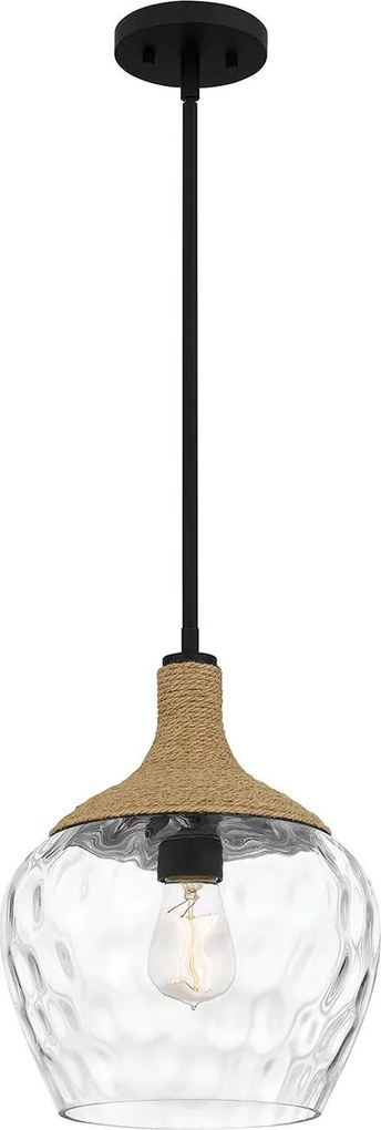 Quoizel modern boho függeszték royer matt fekete átlátszó elsqz-royer-1p-mbk