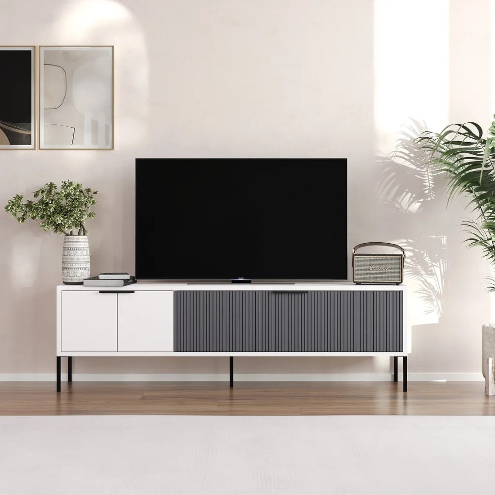 Noah TV-állvány, fehér-antracit, 150 cm