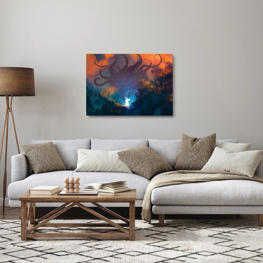 Kép - mágikus varázsló (üvegen) (70x50 cm)