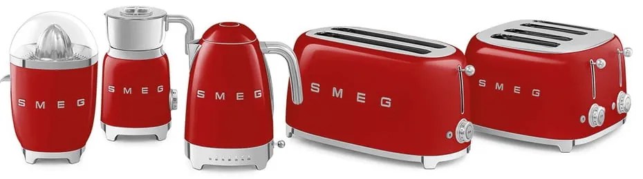 Piros rozsdamentes acél vízforraló 1,7 l Retro Style – SMEG