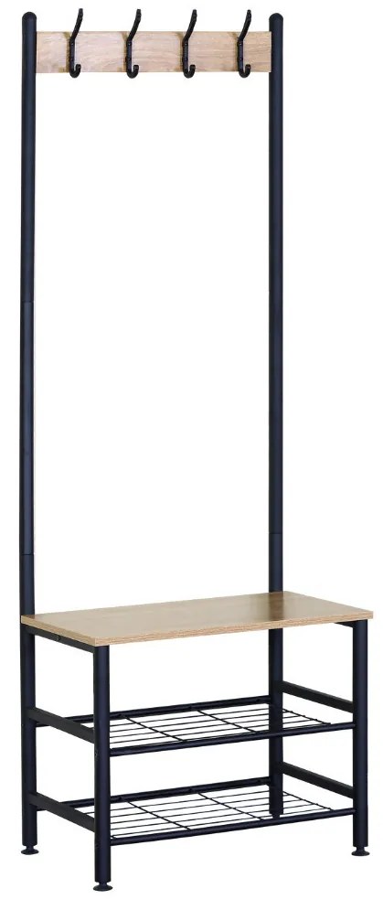 Intenso Home előszobai ruhafogas cipőtartó polcokkal 60 x 175cm sonoma tölgy