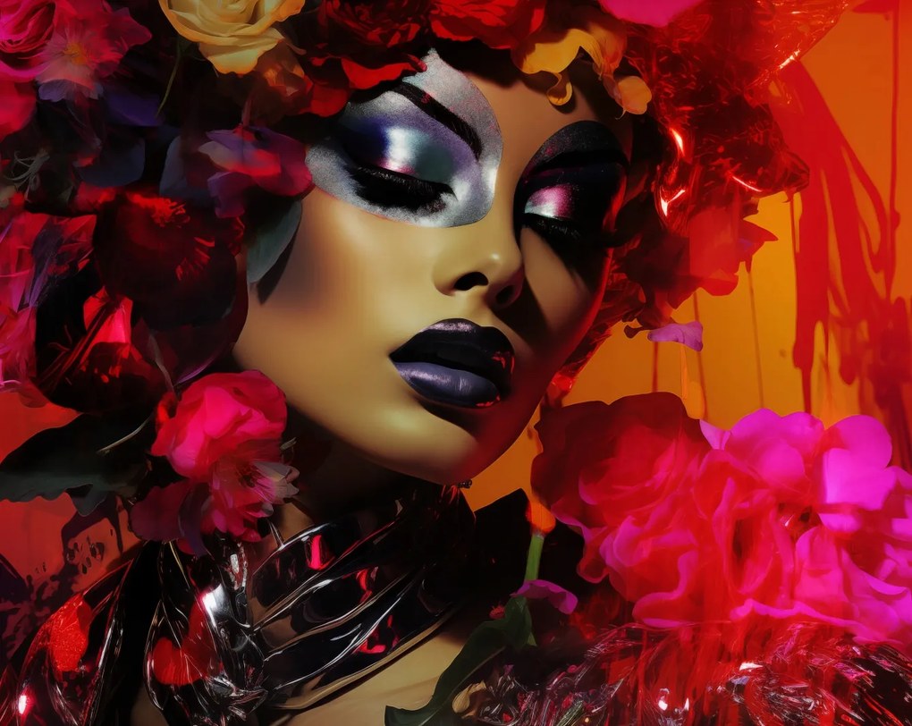 Poszter 76x60,5cm Virágos díva