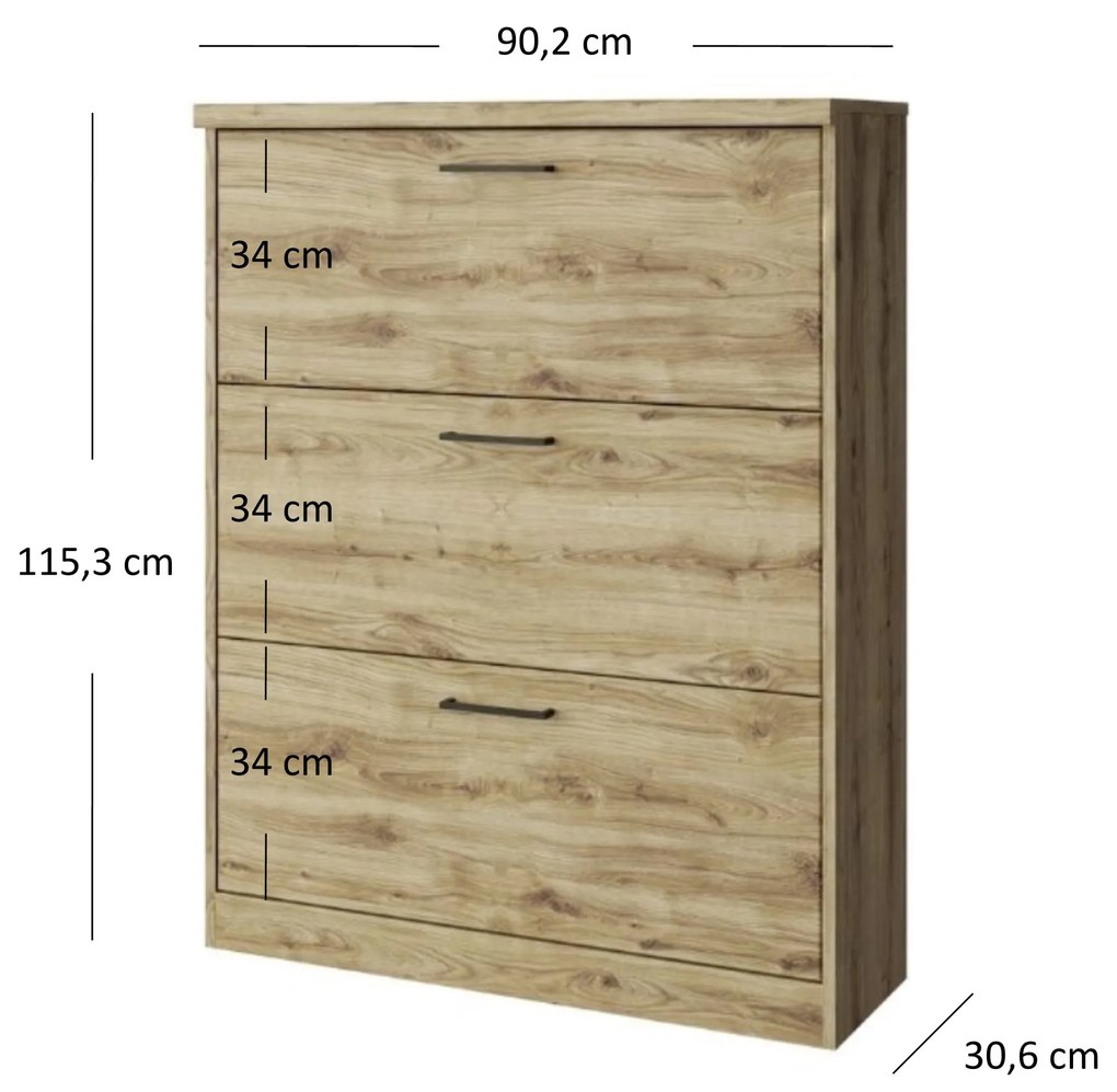 Cipőtároló Deloris 3K (navarra tölgy). 1052897