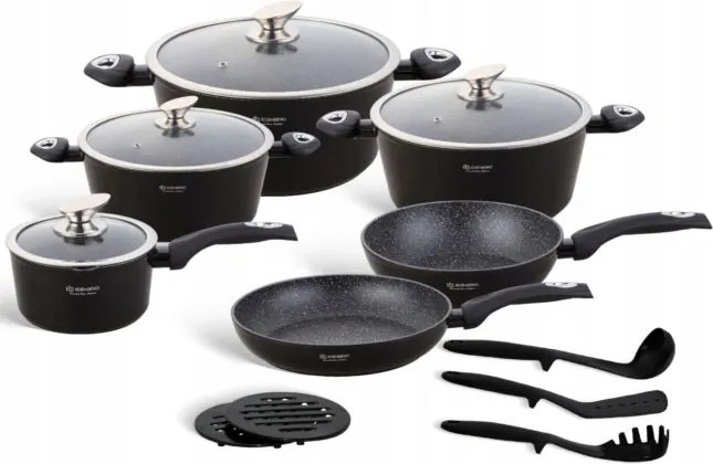 Márvány edénykészlet Fekete 15 db-os Edenberg