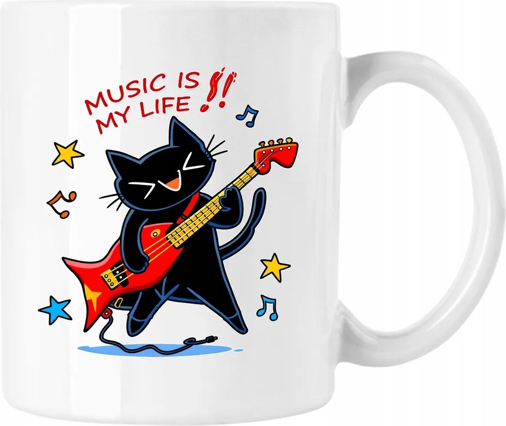 Bögre music is my life cat Fehér 330ml