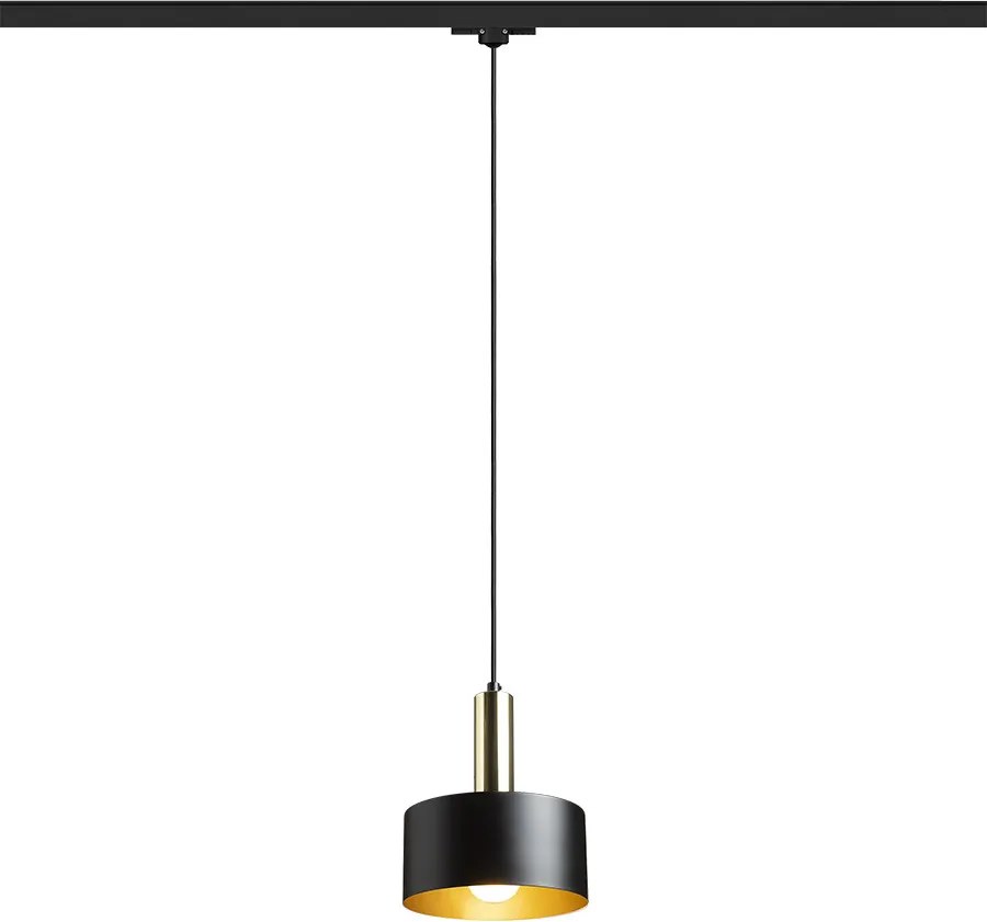RENDL GIULIA 20 háromáramkörös sínre fekete/aranybarna sárgaréz 230V LED E27 15W