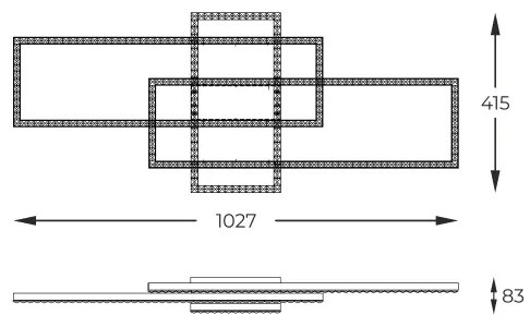 Zuma Line MX7907-3B-3BT ERVI LED mennyezeti lámpa 52W 2700-6000K fekete