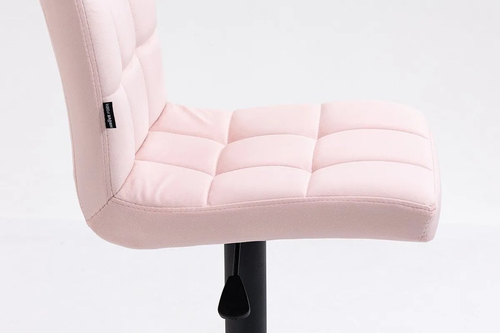 HR7009W Púderrózsaszín modern velúr szék fekete lábbal