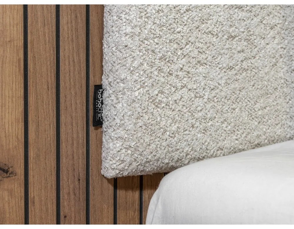 Bézs franciaágy ágyráccsal 140x190 cm Lior – Bobochic Paris