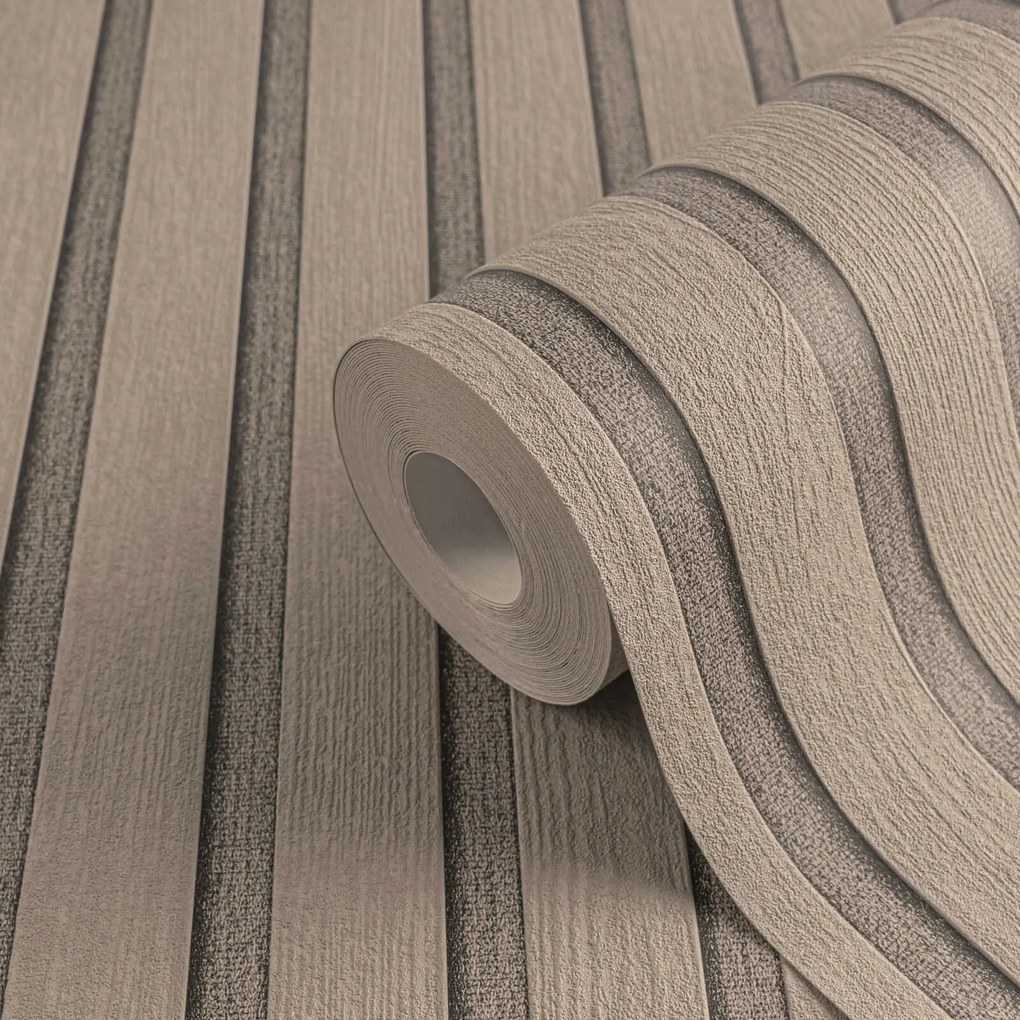 Vinyl tapéta flizelin utánzat lamellák 3D hatás domború