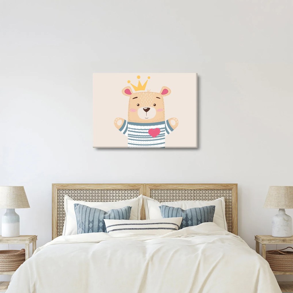 Kép - Teddy maci koronával (70x50 cm)