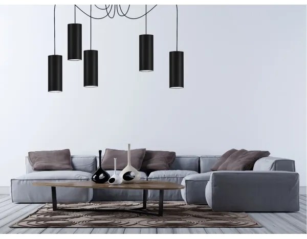 Csillár zsinóron ZIK 5xE27/40W/230V pók fekete