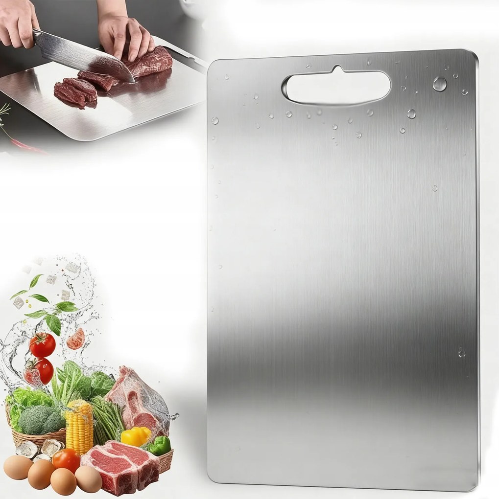 Vágódeszka Titán Rozsdamentes Acél Vágódeszka