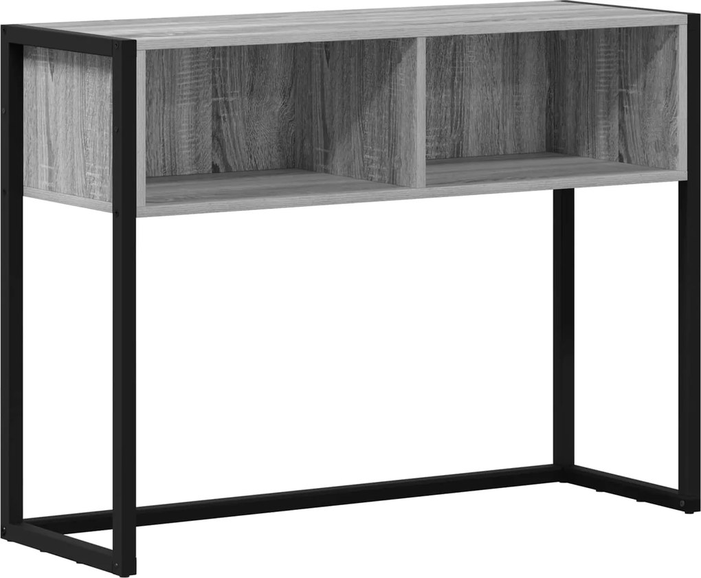 vidaXL Végasztal tárolóval Szürke Sonoma 100 x 36 x 75 cm Faanyag