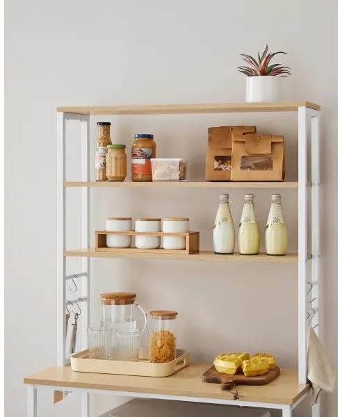 MARGE konyhai polcos állvány, barna/fehér