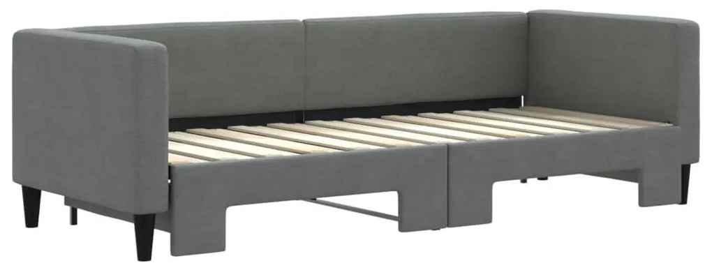 sötétszürke szövet kihúzható heverő 80 x 200 cm