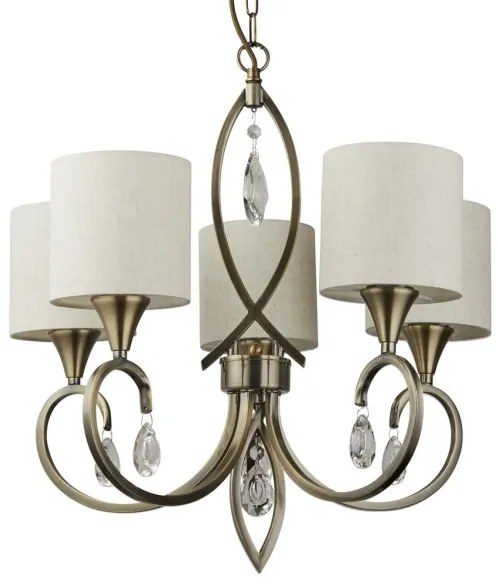 Searchlight 1605-5AB - Csillár láncon ALBERTO 5xE14/60W/230V