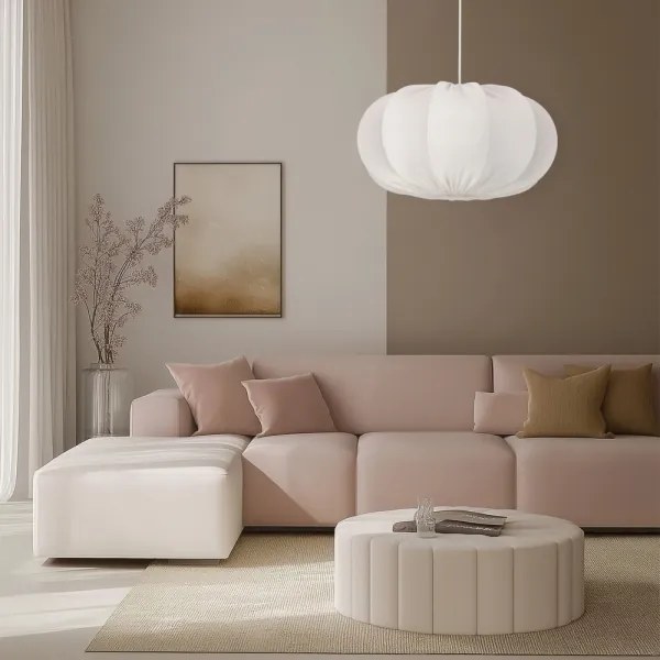 Kábelre függesztett csillár CAFEE 1xE27/40W/230V Ø 52 cm fehér