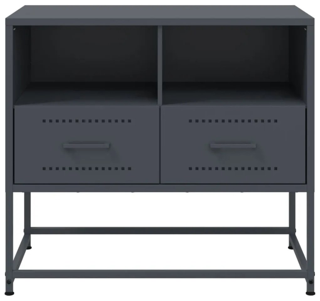 antracitszürke acél TV-szekrény 68 x 39 x 60,5 cm