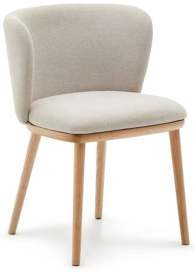 Bézs kárpitozott étkezőfotel Ciselia – Kave Home