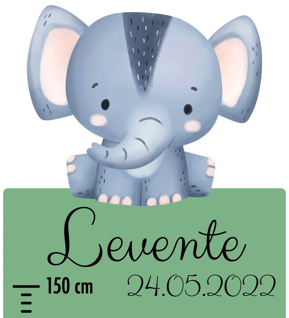 PIPPER. Textil falmatrica "Gyermek magasságmérő névvel - Szafari"
