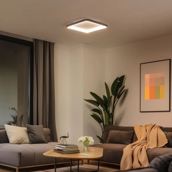 Brilagi - dimmelhető LED mennyezeti lámpa FALCON SLIM LED/50W/230V 50x50 cm fekete + távirányítóval