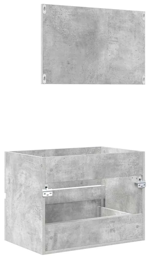 vidaXL Fürdőszoba bútor szett fiókkal tárolóval Beton Szürke Faanyag