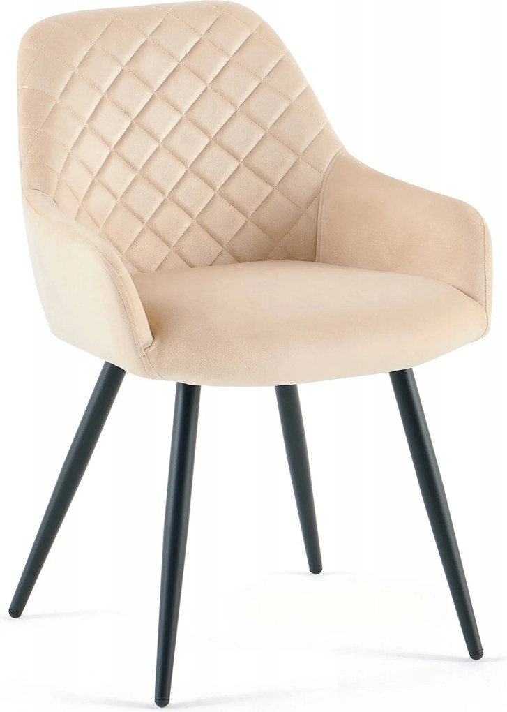 Velúr steppelt szék bézs-szürke étkezőbe fém lábakon Loft