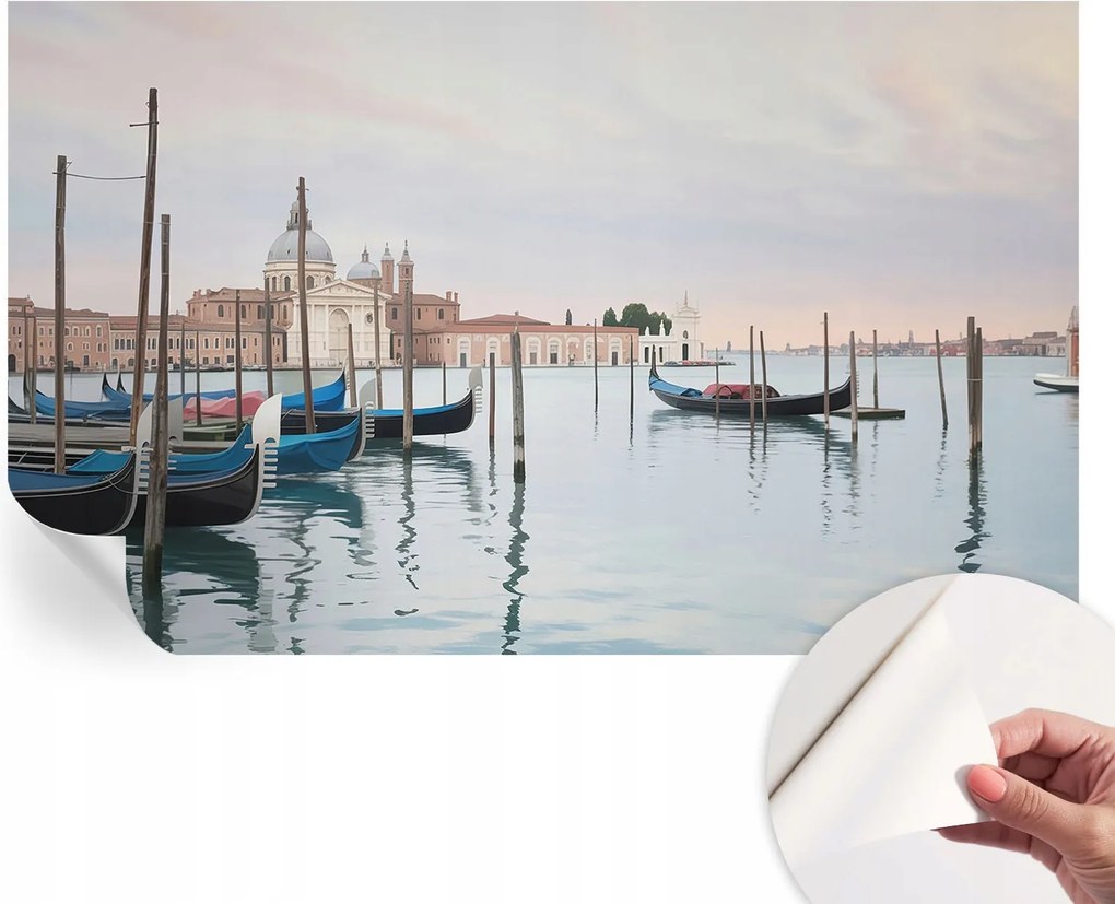 Öntapadós tapéta Fali furnér 3D hatás Velencei táj 416x254 cm