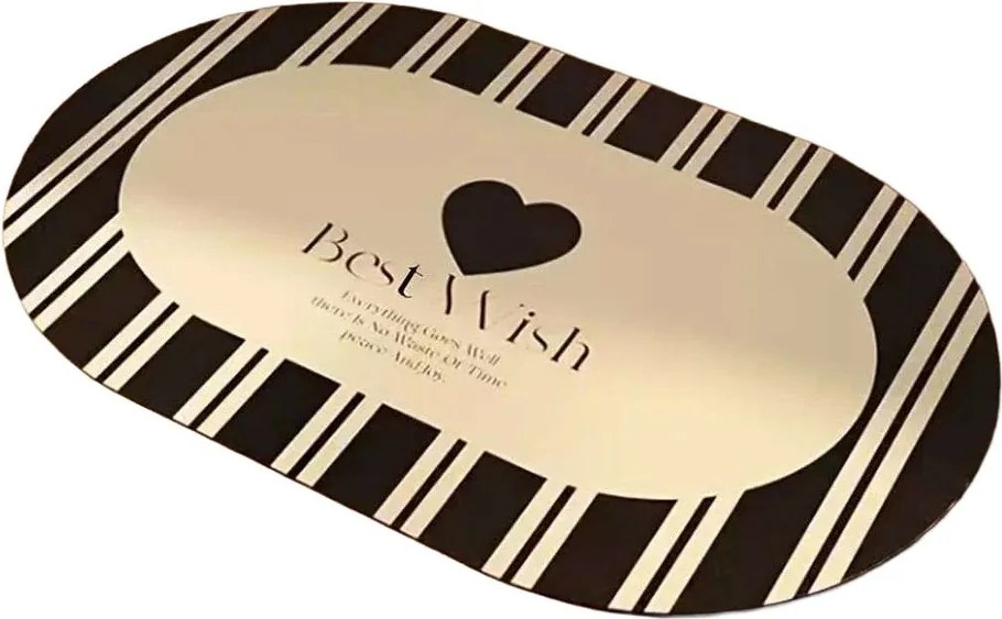 Fekete-krémszínű fürdőszobai kilépő 60x100 cm Best Wish – Foutastic