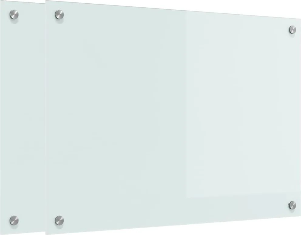 vidaXL Konyhai splashback 2 pcs Fehér 70 x 50 cm edzett üveg