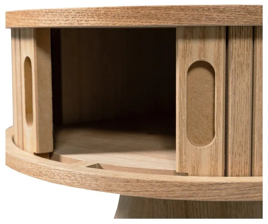 Natúr színű éjjeliszekrény borovi fenyő dekorral Karri – WOOOD