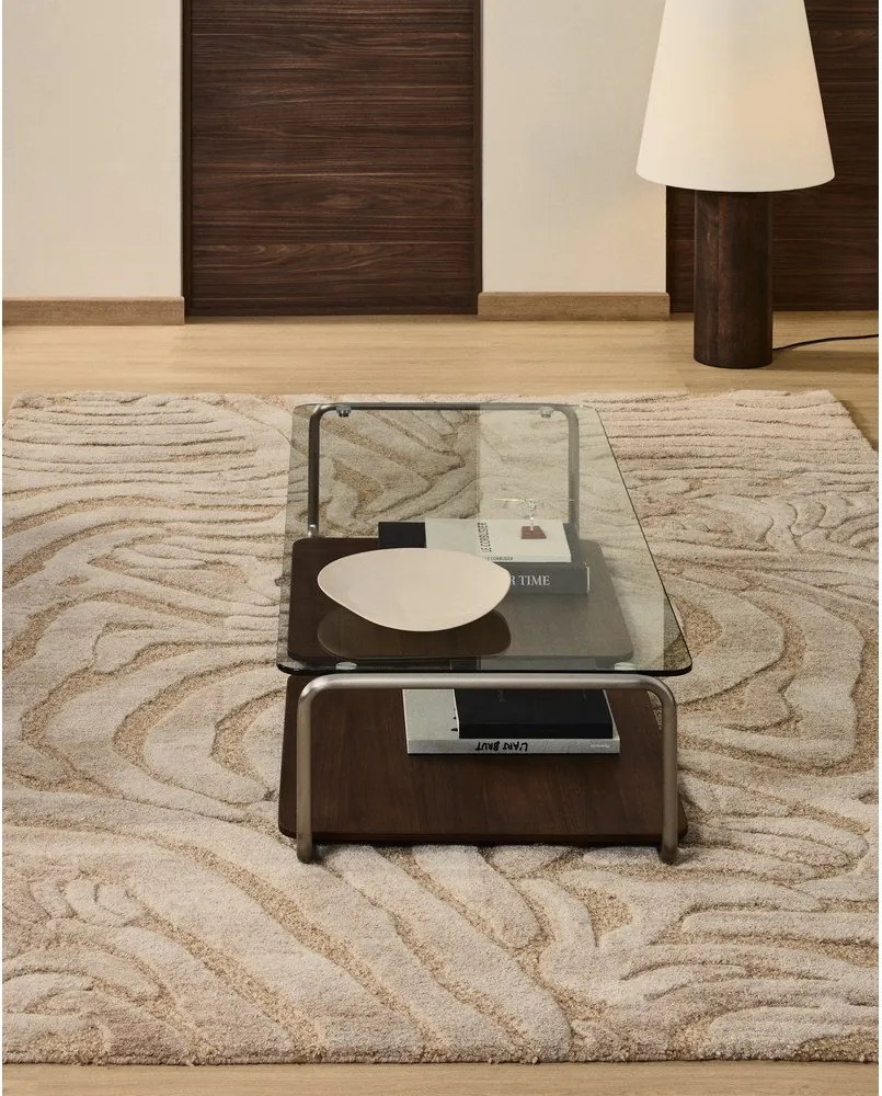 Bézs kézi szövésű gyapjúkeverék szőnyeg 160x230 cm Tribet – Kave Home