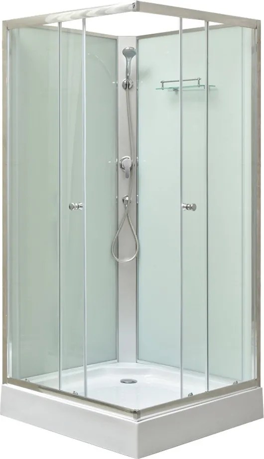 Polo White II 80x80 cm szögletes fehér hátfalas zuhanykabin zuhanytálcával