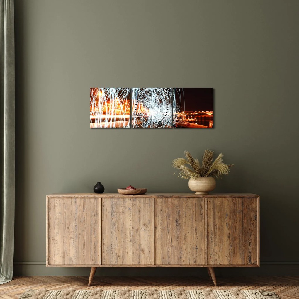 A fényhullámok képe (órával) (90x30 cm)